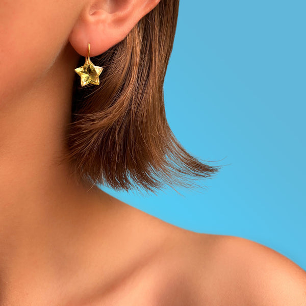 レモンクォーツ "ワンダー" ピアス LEMON QUARTZ