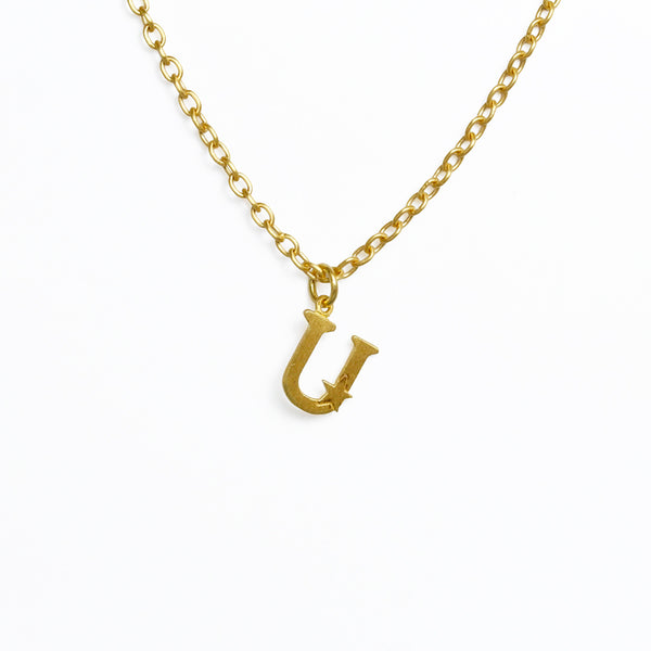 アルファベット "U" ペンダント チャーム GOLD