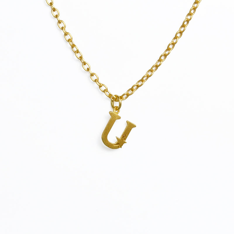 アルファベット "U" ペンダント チャーム GOLD