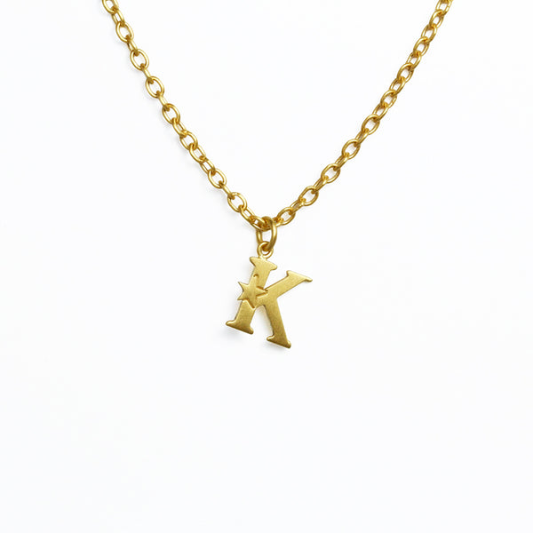 アルファベット "K" ペンダント チャーム GOLD