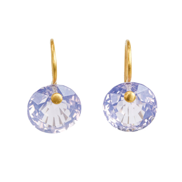 ラベンダークォーツ スモール "ブリリアント" ピアス LAVENDER QUARTZ