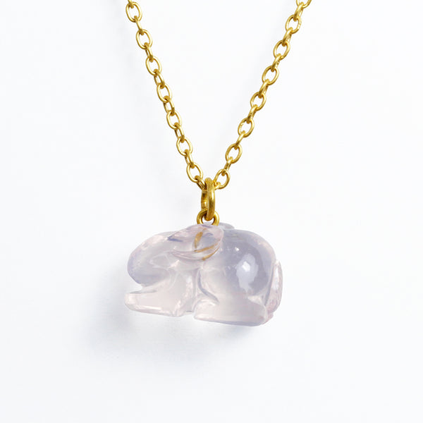 ローズクォーツ "ラビット" ペンダント ROSE QUARTZ