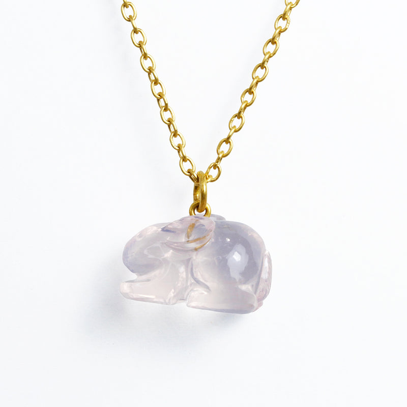 ローズクォーツ "ラビット" ペンダント ROSE QUARTZ