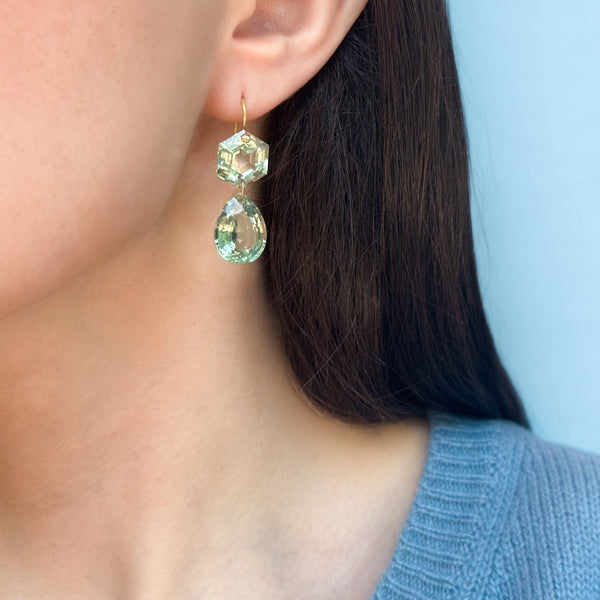 グリーンクォーツ "ビアンカ" ピアス GREEN QUARTZ