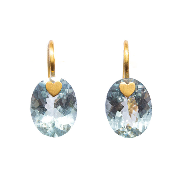 アクアマリン "プレシャス・ハート・ジェム" ピアス AQUAMARINE