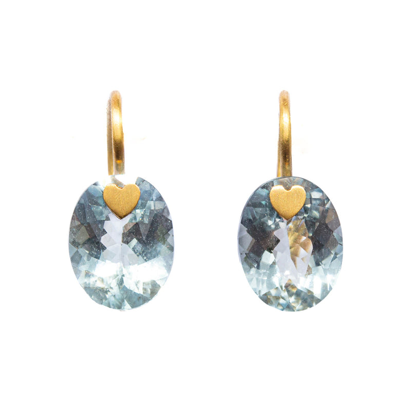 アクアマリン "プレシャス・ハート・ジェム" ピアス AQUAMARINE