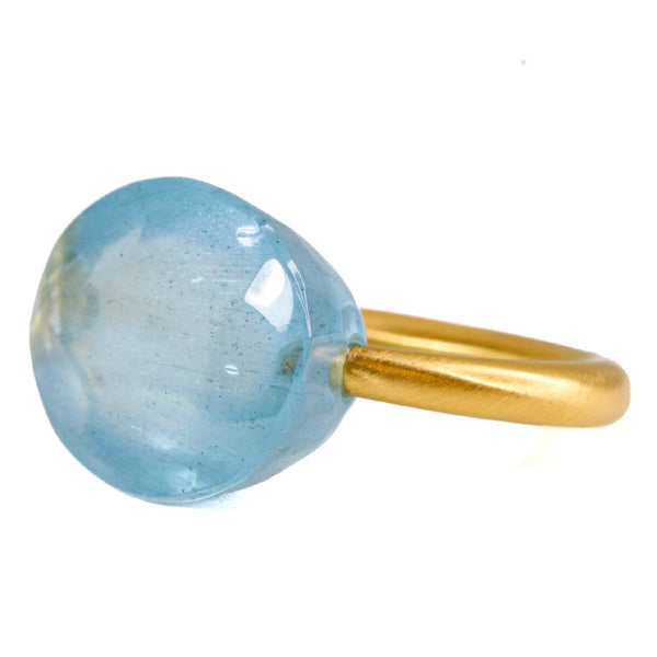 ミルキーアクアマリン "カボション" リング MILKY AQUAMARINE