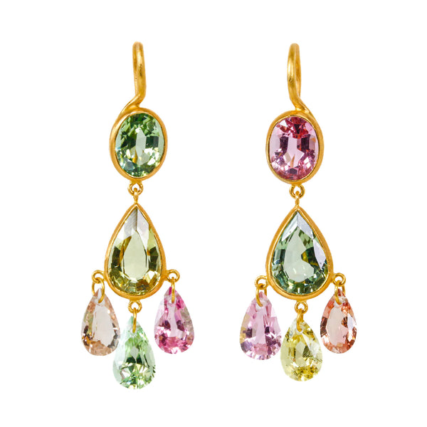 トルマリン＆ヘリオドール "ガブリエル・デストレ" ピアス TOURMALINE & HELIODOR