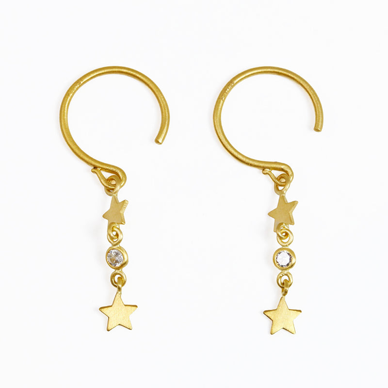 マリーエレーヌ-ドゥ-タイヤック-スター-パイエット-ピアス-３連-ダイヤモンド-ゴールド