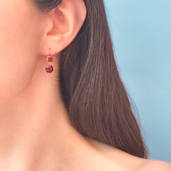 ガーネット エクストラスモール "インカンデセンス" フックピアス GARNET