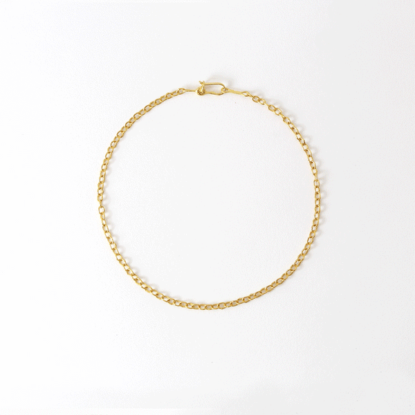 ハンドメイド・チェーン ブレスレット （引き輪クラスプ）　GOLD
