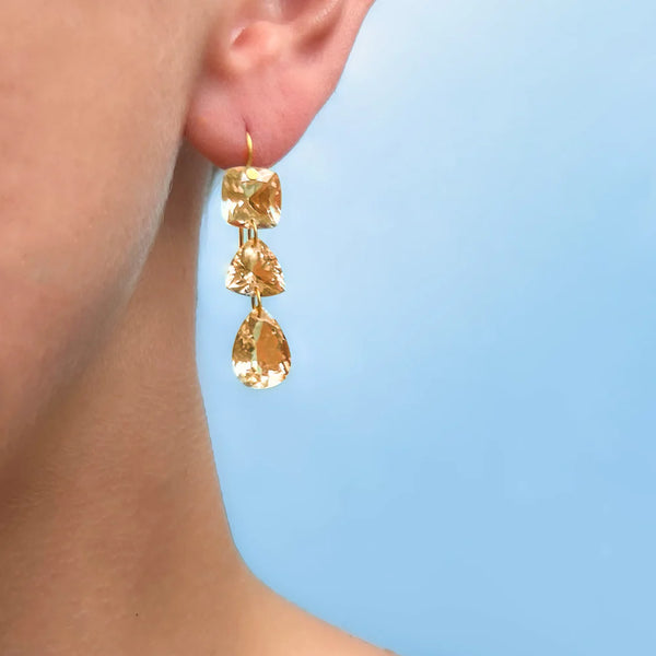 シトリン "ジェミーナ" ピアス CITRINE