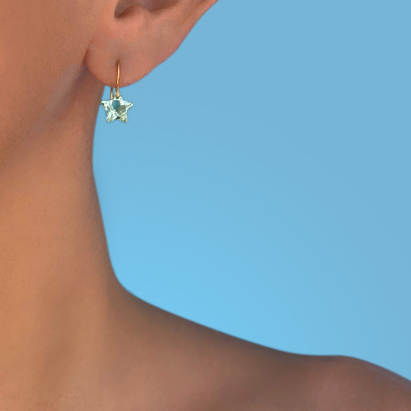 グリーンクォーツ スモール "ワンダー" ピアス GREEN QUARTZ
